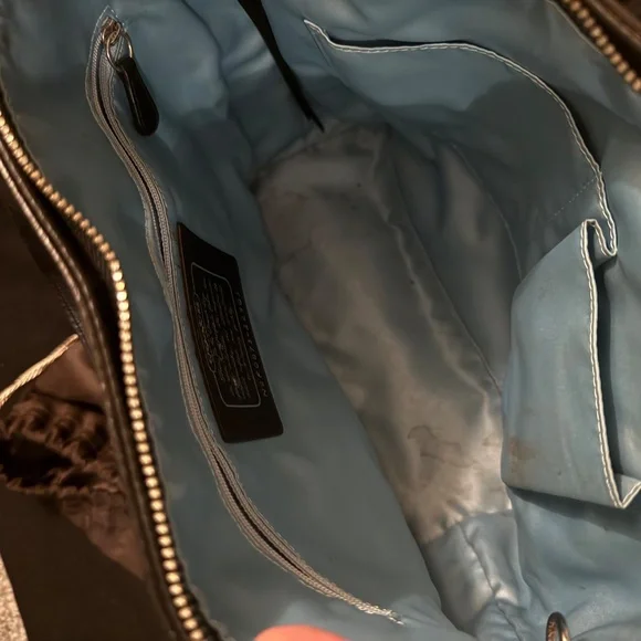 Vintage black studded Coach signature tote purse - Picture 4 of 7